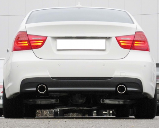 Hátsó lökhárító diffúzor szimpla dupla kipufogóval, kompatibilis a BMW 3-as sorozat E90 E91 2004-2012 MT Design modelljeivel