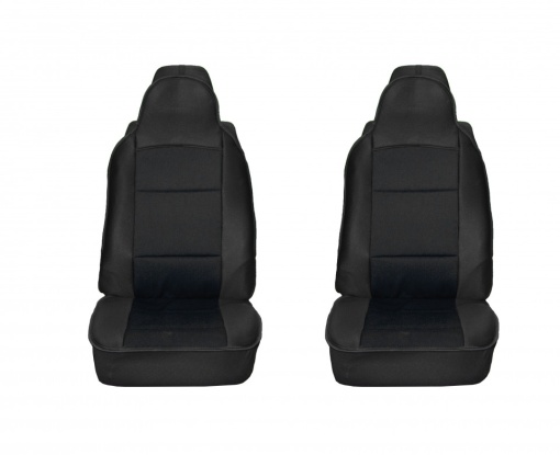 Set 2 huse scaune auto pentru fata, material textil, negru