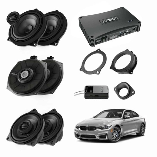 Audison Plug&Play audiorendszer csomag BMW K4E X4M A4E modellekhez + AP F8.9bit erősítő + Dedikált csatlakozási lehetőségek