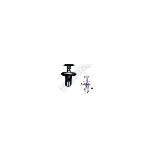 RÖGZÍTŐ CSAPOK MITSUBISHI/SUBARU-HOZ 6X10MM - FEKETE, 10 DB-OS KÉSZLET - Img 1