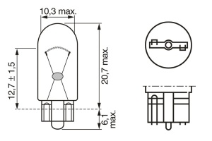 Bec 12V Wy5W 5W Pure Light Set 10 Buc Bosch - Img 5