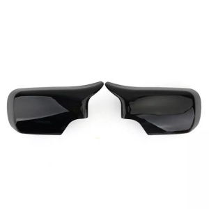 BMW 3-as széria E46 1998-2004 modellekkel kompatibilis tükörborítások, fényes fekete M-Design, klipszekkel, az eredeti borítások cseréjére