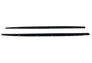 BMW 3-as széria F30 2012-2018-as modellekkel kompatibilis oldalsó küszöb toldatok, fényes fekete színben - Img 6