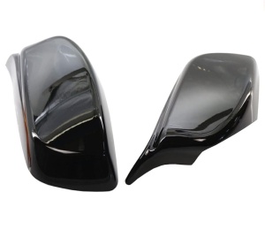 BMW 5-ös széria E60 2004-2007 modellekkel kompatibilis tükörborítások, fényes fekete M-Design, klipszekkel, az eredeti borítások cseréjére - Img 7