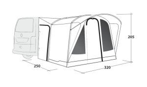 Cort auto pentru usa culisanta van, camping, plaja, pescuit, Outwell Vehicle Awning Fresno - Img 12