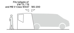 Cort camping tip copertina pentru haion masina Easy Camp Krossbu, 195x190 cm pentru VW T5 T6, Mercedes Vito W639 W447, Clasa V - Img 7