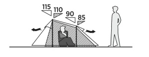 Cort camping tip tunel pentru 3 persoane, Lxlxh 270x210x115 cm, Easy Camp Tent Reindal 3 - Img 6
