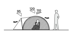 Cort tip cupola pentru 3 persoane, 305x170x120 cm, Easy Camp Tent Setesdal 3 - Img 9