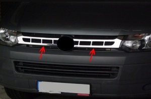 darabos rozsdamentes acél hűtőrács dísz VW T5 2010-2015 - Img 2