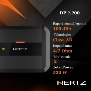 HERTZ Dieci Power 2,200 autós erősítő, 2 csatorna, 520W - Img 4