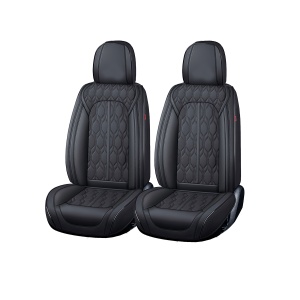 Huse auto premium 5 locuri Deluxe piele ecologică perforată - negru - Img 1