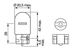 Izzó 12V W21W 21W Eco készlet 10 db Bosch - Img 5