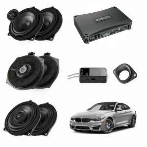 Pachet sistem audio Plug&Play Audison dedicat BMW K4E X4E + amplificator AP F8.9bit+ Conectica dedicata