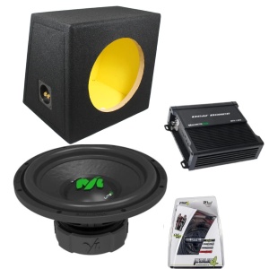 Pachet Subwoofer auto Deaf Bonce ML 10R D2 500W RMS + Amplificator MFA-1.800 + Incinta 4-AI10S + kit de cabluri complet