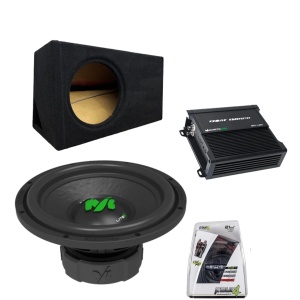 Pachet Subwoofer auto Deaf Bonce ML 12R D2 500W RMS + Amplificator Machete MFA-1.800 + Incinta custom + kit de cabluri complet - Img 1