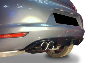 Prelungire difuzor Bara Spate compatibil cu VW Scirocco 2008-2013 evacuare dubla stanga, negru lucios - Img 2