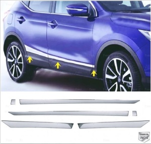 Set 6 ornamente din inox pentru bandouri laterale NISSAN QASHQAI II 2014-2020 - Img 2