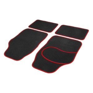 Set covorase auto textile universale 64 x 44 cm | 44 x 29 cm - negru - roșu