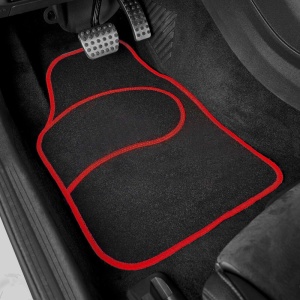 Set covorase auto textile universale 64 x 44 cm | 44 x 29 cm - negru - roșu - Img 3