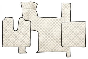 Set covorase camion, piele ecologica compatibil cu MAN TGX 2007-2020, crem, cu 2 sertare