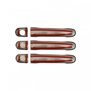Set ornamente cromate manere portiere compatibile VW CADDY 2003-2015, 2015-2020 pentru 3 manere - Img 3