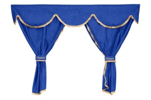 Set perdele cabina camion, universal compatibil cu Mercedes, culoare albastru