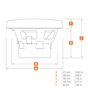 Subwoofer Marine Hertz HMS 10 S2-LD-G / SW, Negru / Alb, 250mm, 250W RMS, 2Ω - Img 4