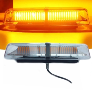 12/24 V-os narancssárga fényű figyelmeztető stroboszkóp 72 LED-del, borostyánsárga