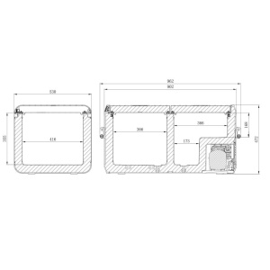 Autós hűtőszekrény kompresszorral Dometic CFX3 95DZ, 12/24/220V, 93 liter - Img 3