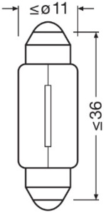 Bec Camion 24V C5W Original Set 10 Buc Osram - Img 2