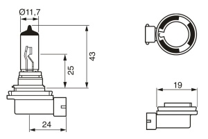 Bec H11 12V 55W Pure Light (Blister 1Buc) Bosch - Img 3
