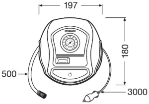 COMPRESOR AUTO 12V 120 W CU AFISAJ ANALOGIC TYREINFLATE 200 OSRAM - Img 5