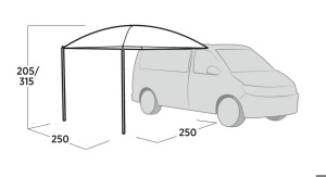 Copertina auto pentru usa laterala, 250x250cm Easy Camp Stryn Canopy - Img 5