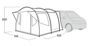 Cort auto pentru usa culisanta van, camping, plaja, pescuit, Easy Camp Vehicle Awning Reine - Img 5