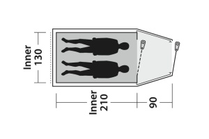 Cort camping tip tunel pentru 2 persoane, 350x150x110 cm, Outwell Tent Earth 2 - Img 12