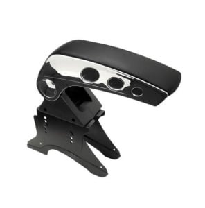 Cotiera auto universala neagra cu margine cromata si suport metalic