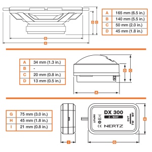Difuzoare auto Hertz Dieci DSK 170.3, set sistem 2 căi, 165mm, 80W RMS, 4Ω, 2 difuzoare - Img 3