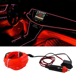 Fir cu neon 2 Metri, 12V culoare rosie - Img 2