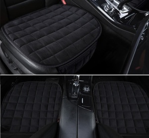 Husa scaun auto individuala pentru sezut, pentru fata, textil 50x50 cm, negru - Img 3