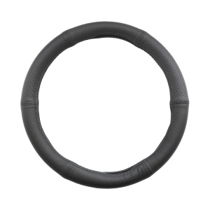 KORMÁNYKERÉK-BORÍTÁS, TERMÉSZETES BŐR, FÉLIG PERFORÁLT, FEKETE 44-46 CM