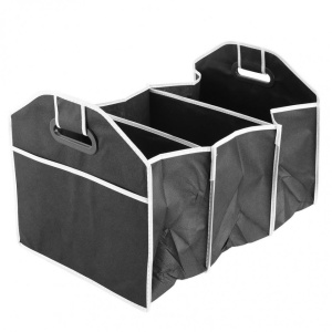 Organizator cutie portbagaj, pliabila cu 3 compartimente, negru