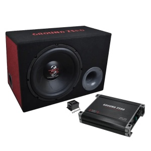 Pachet Subwoofer auto Ground Zero GZ 12.300X-II, 30 cm / 12''