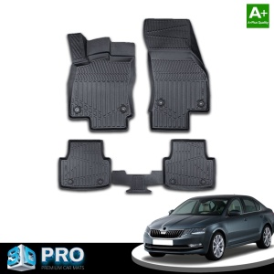 Set covorase auto cauciuc Skoda Octavia 3 III 2013-2020, forma tavita 3D - Img 2