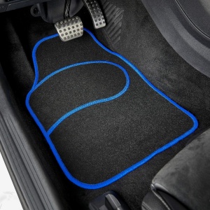 Set covorase auto textile universale 64 x 44 cm | 44 x 29 cm - negru - albastru - Img 3