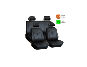 Set Huse Scaune Auto Universale, 10 Bucăți, Piele Ecologică Negru - Img 2