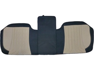 Set huse scaune auto universale Deluxetuning, material textil, negru cu crem, fata-spate, bancheta fractionata - Img 4