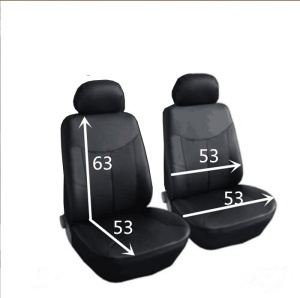 Set huse scaune auto, universale, fata 1+1, Negru , piele ecologica - Img 2