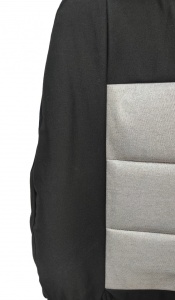 Set huse scaune auto, universale, fata-spate, bancheta fractionata, jacquard, negru cu gri - Img 2