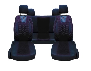 Set huse scaune auto, universale, fata-spate, material textil, negru complet