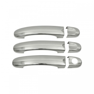 Set ornamente cromate manere portiere compatibile VW CADDY 2003-2015, 2015-2020 pentru 3 manere - Img 1